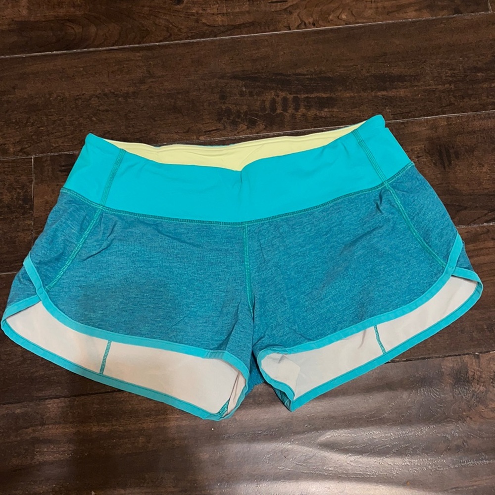 Teal Lululemon Speed Shorts